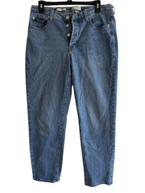 Universal Thread Mid-Rise 80's Slim Jeans Size 12 Button Fly Blue Cotton Blend